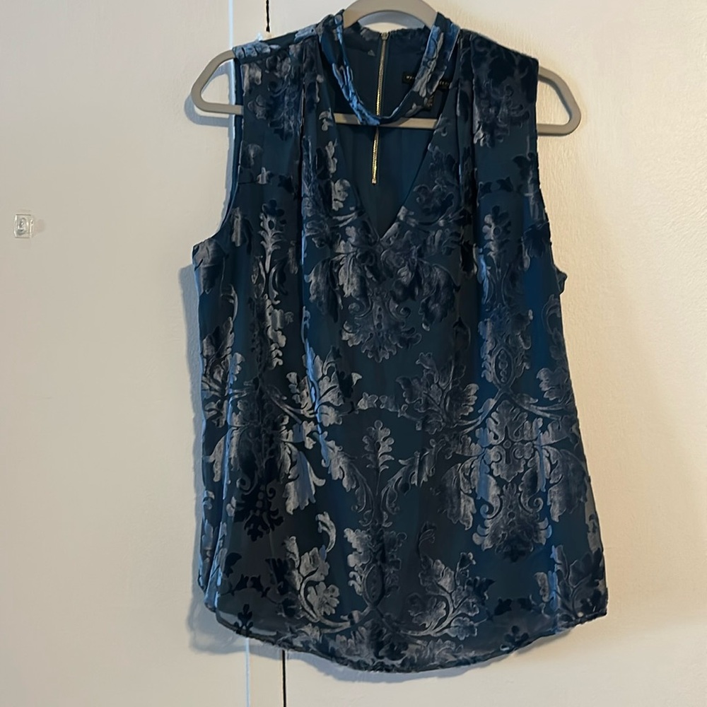 Fashionable blue velvet cut out